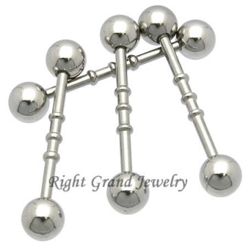 316L Steel Triple Notched Straight Piercing Ear Cartilage Ring